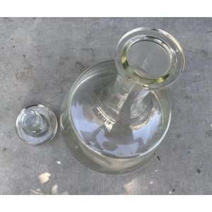 Vintage Etched Eagle Crystal Glass Decanter 1960s